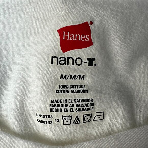 Hanes Women's Nano-T 100% Cotton Penn State V-Neck Tee Shirt, Size Medium, White - Picture 3 of 5